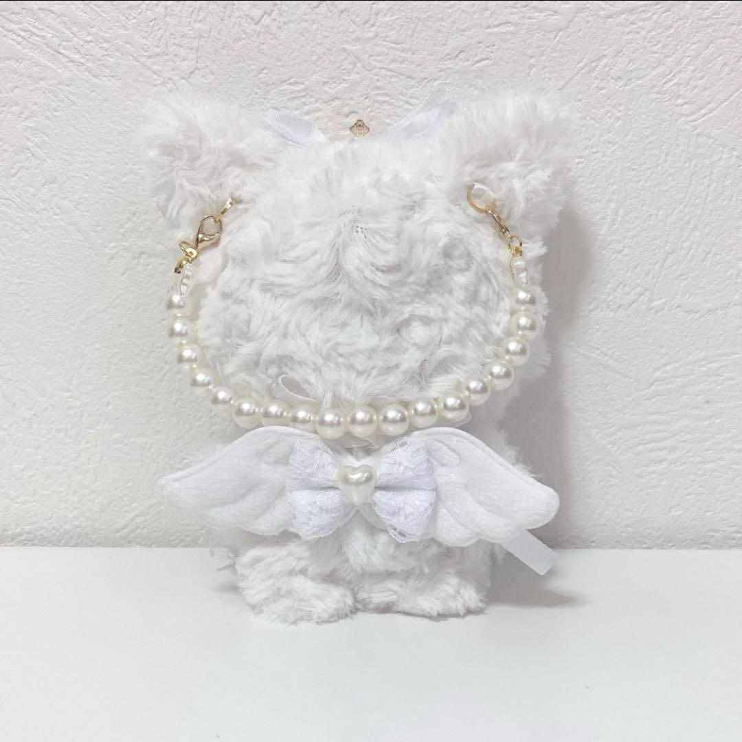 にじぱぺっと♡10cmサイズ ぬい服♡ホワイト♡ねこちゃん チャーム付き♪2点