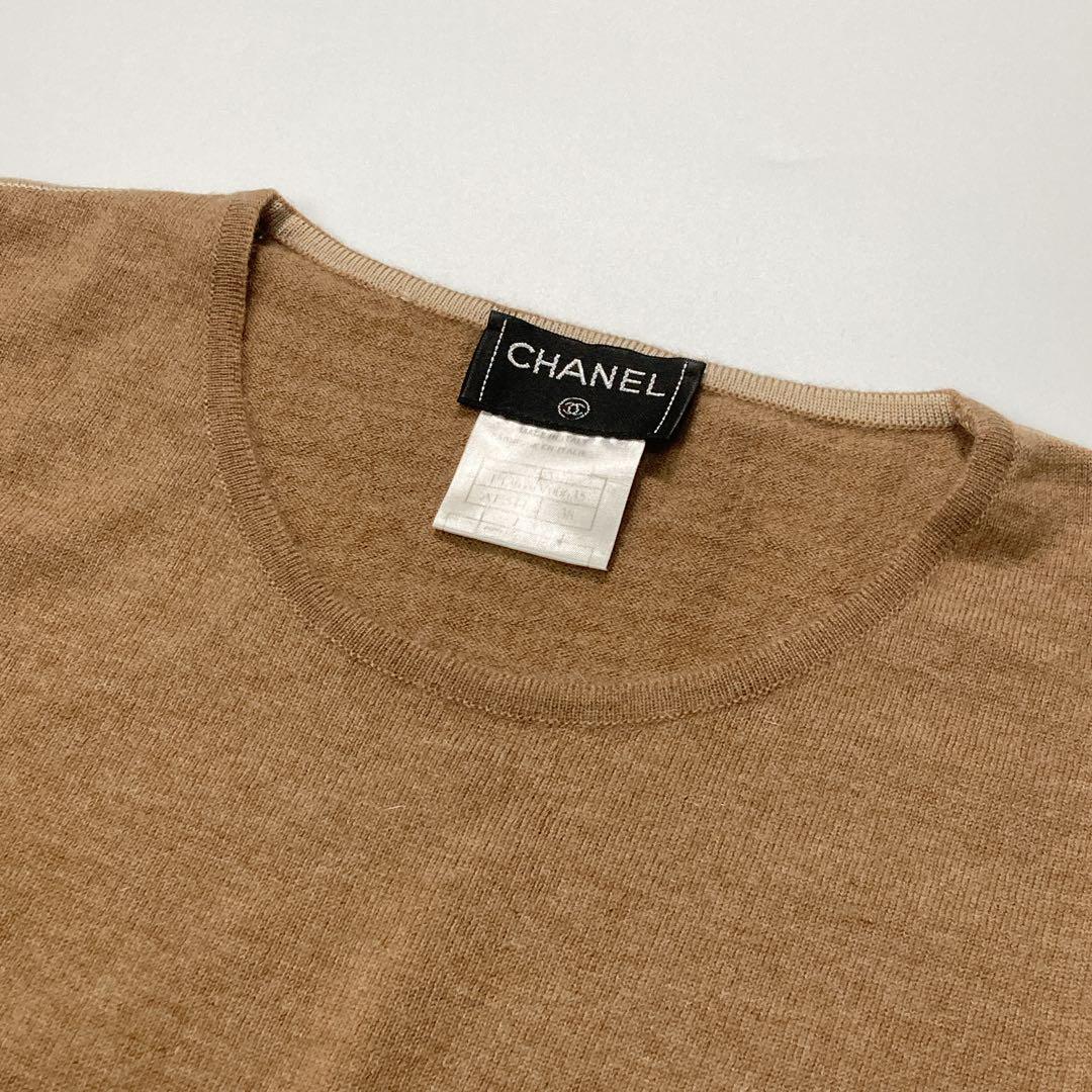 CHANEL CC 01C ロゴ　カシミヤ　半袖　ニット 38 シャネル CHANEL 希少 01C ヴィンテージ カシミヤ ニット