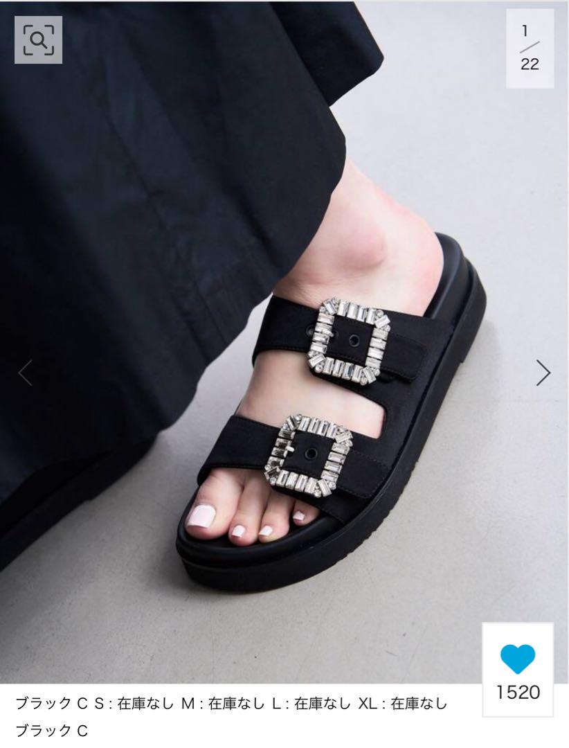【美品】ルタロン✳︎ビジューバックルWベルトサンダル