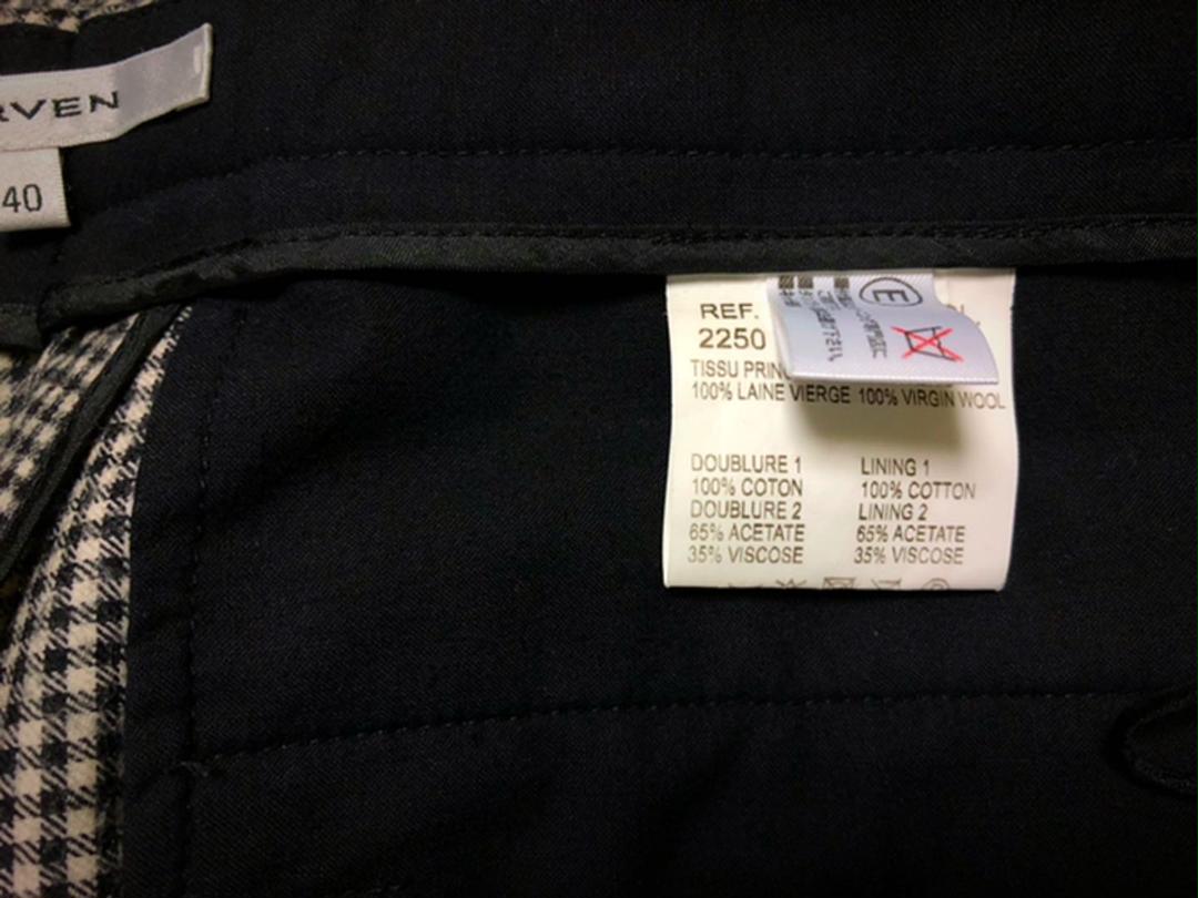 【CARVEN】カルヴェン セットアップスーツ 黒×白チェック