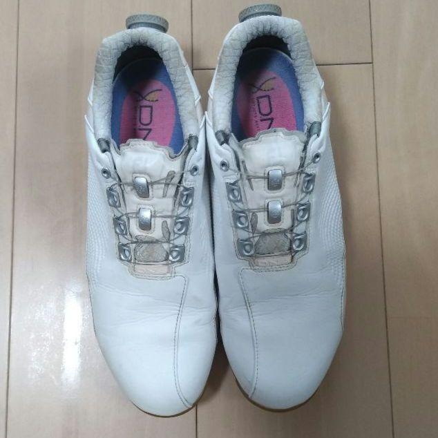 emichossFootJoy シューズ 女性用 ホワイト24.5 FootJoy 女性用ゴルフシューズ ホワイト/ピンク 24.5センチ
