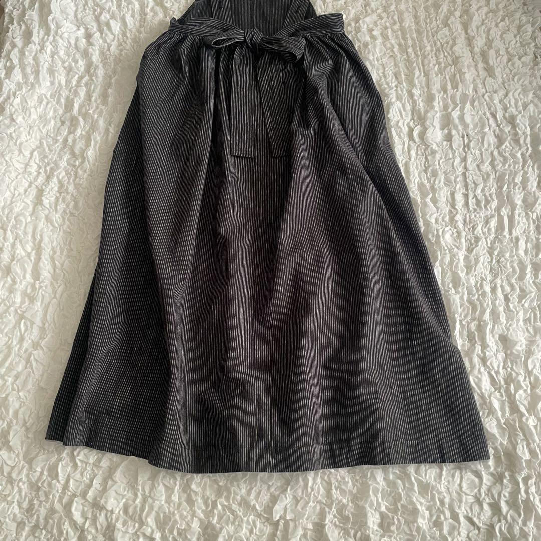 美品✨ THE SHINZONE　コットンリネン ストライプエプロンドレス