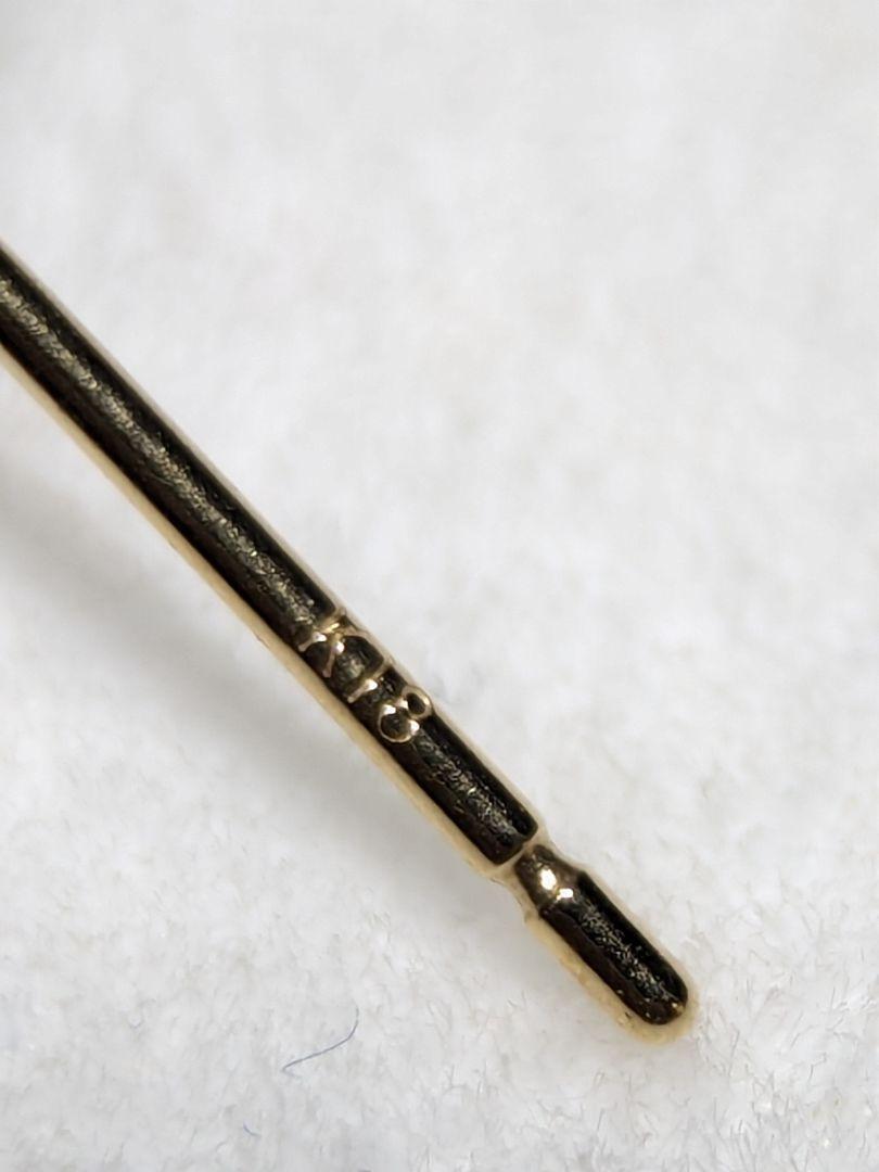 B433 K18 大粒13.5―14mm 南洋白蝶真珠 無調色 ピアス
