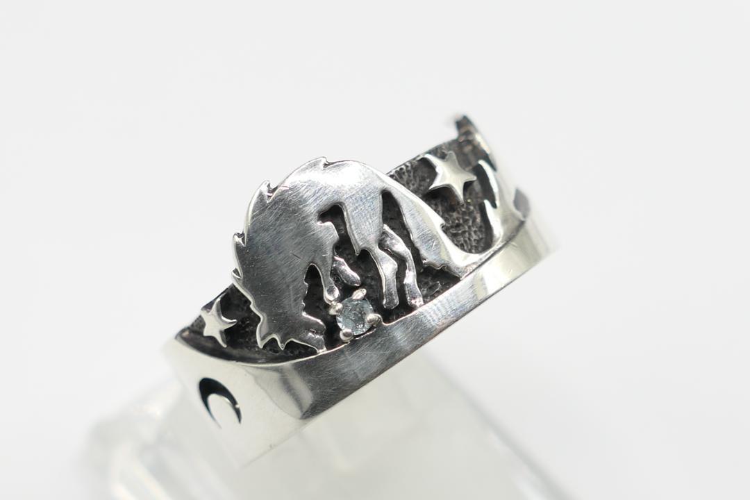 美品　19号　ウルフマンブラザーズ　ムーンシャドウ　ウルフ　リング　指輪