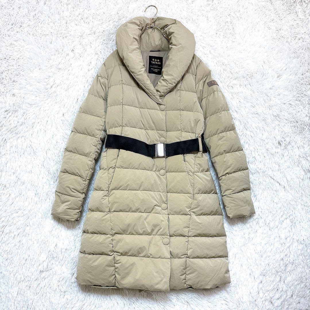 美品/タトラス(L)ロングダウンコート/ウエストベルト/女優襟/ダウンジャケット 美品/タトラス(L)ロングダウンコート/ウエストベルト/女優襟/ダウンジャケット