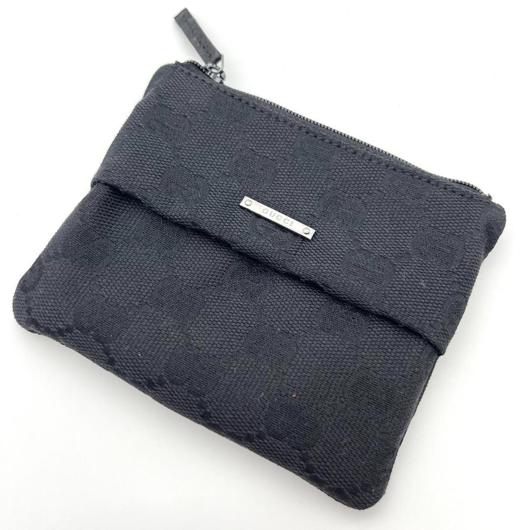 美品 GUCCI グッチ ティッシュカバー ケース GG キャンバス ブラック