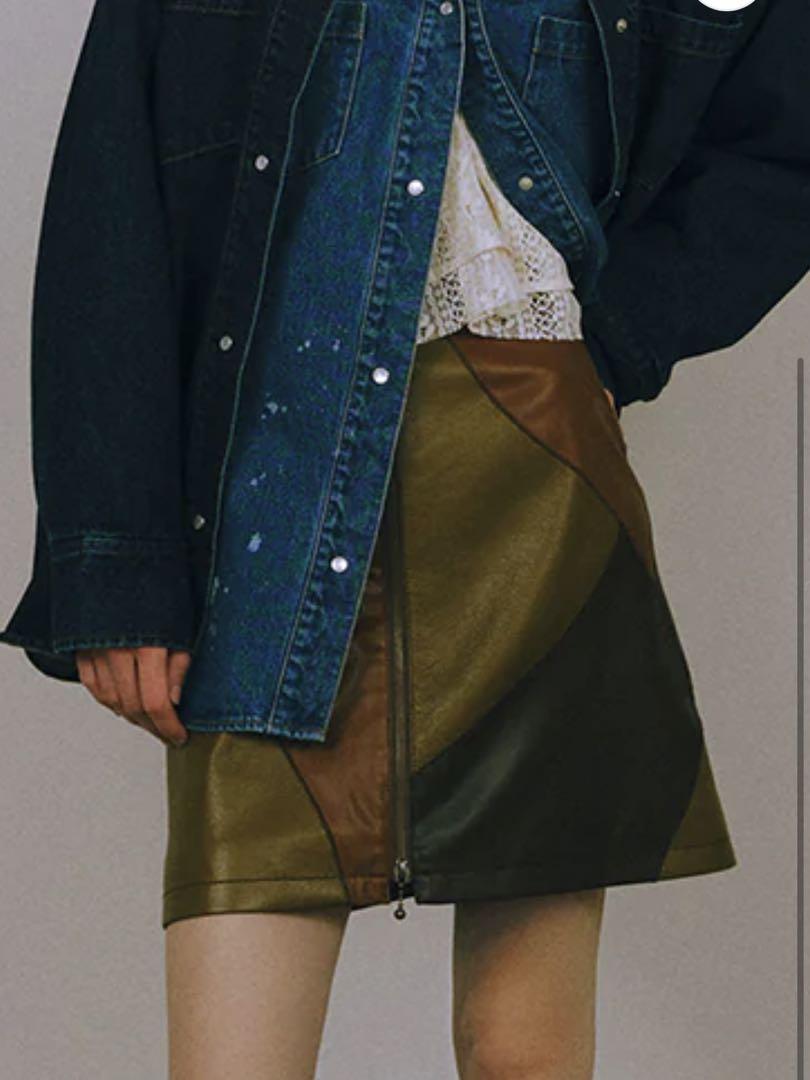 スカート NOUNLESS PATCHWORK MINI SKIRT