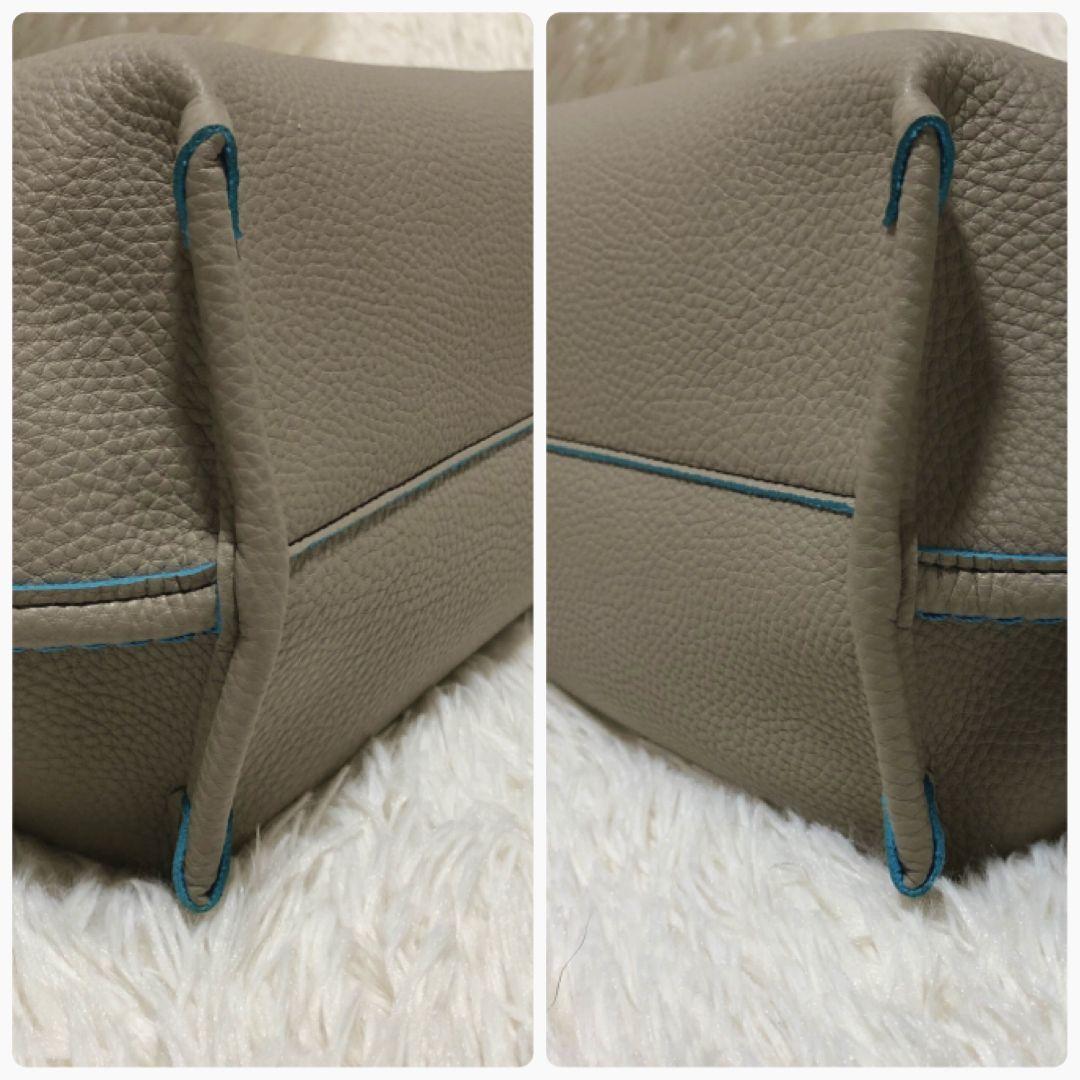 通販低価 美品 ハンドバッグ ベージュ ブルーライン XGUK8-m21952319102 ドゥクラッセ 2wayバッグ 高品質国産