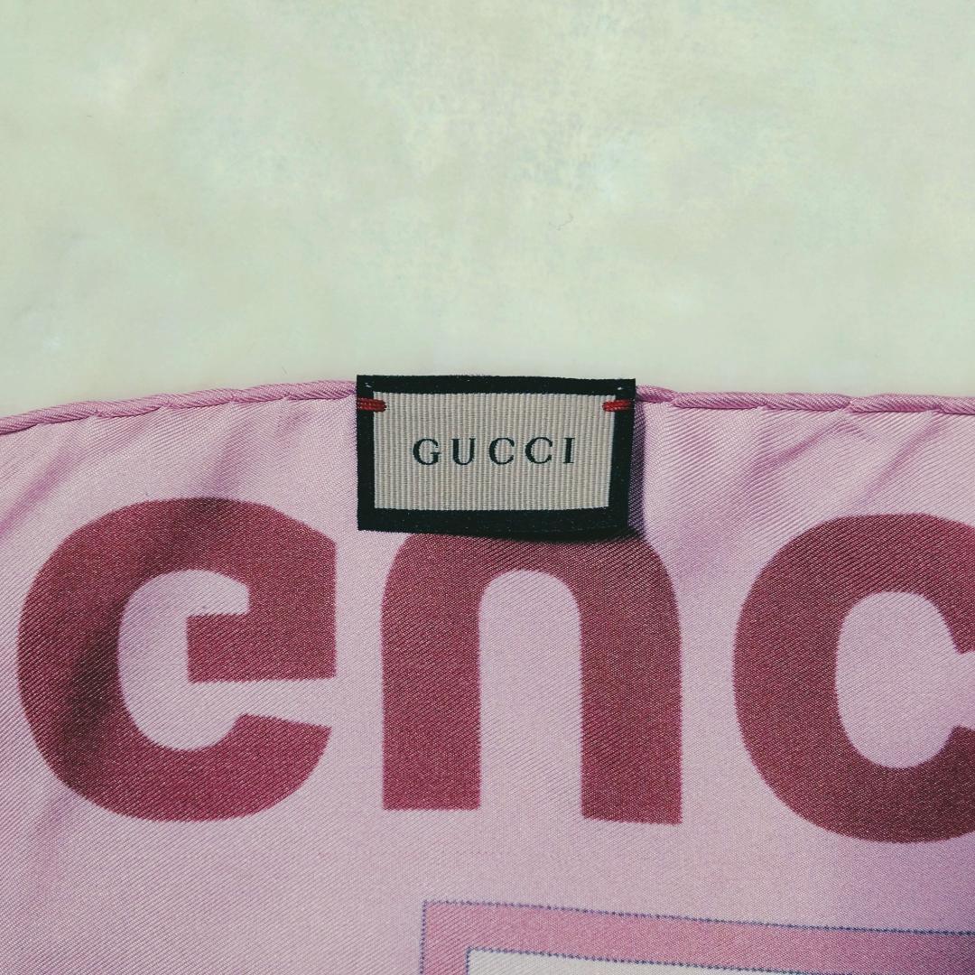 【美品】GUCCI グッチ シルク フラワー スカーフ ストール ショール 花柄