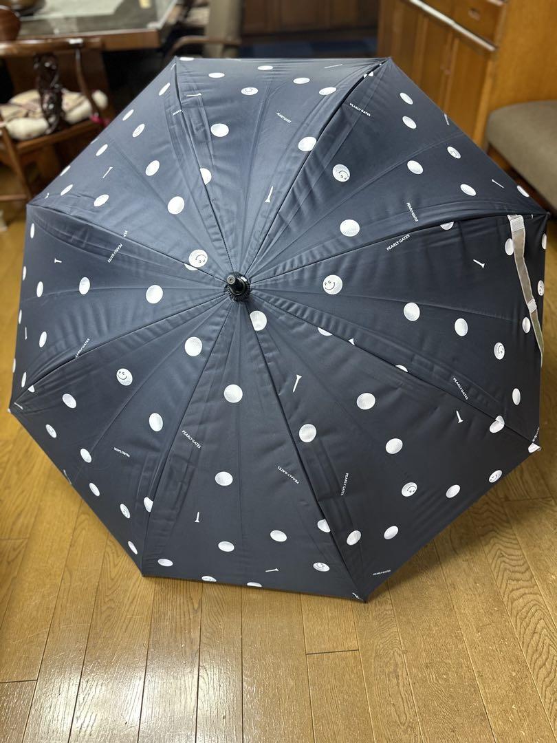 晴雨兼用 長傘 黒と白の水玉模様