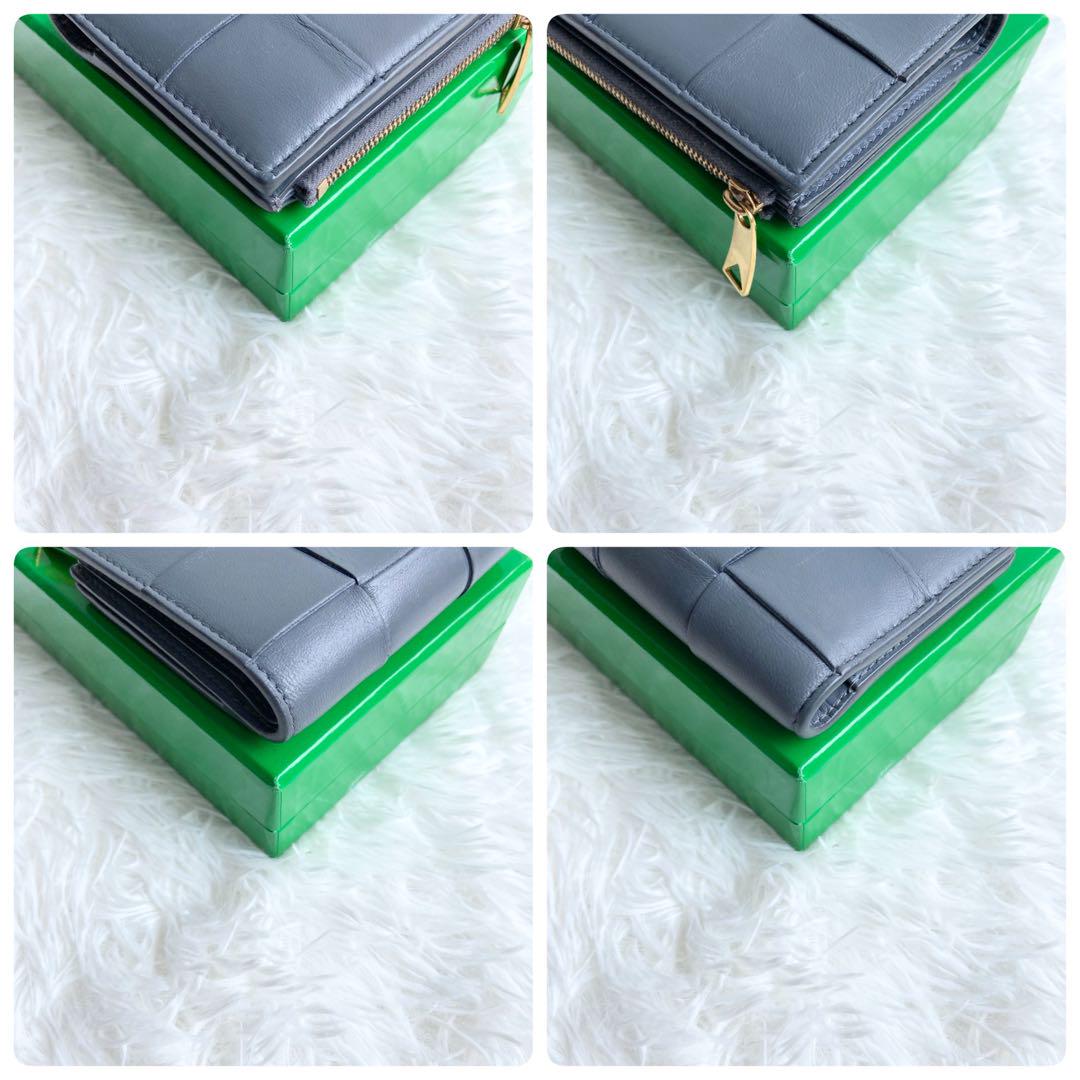 極美品✨付属品完備✨ボッテガヴェネタ 二つ折り財布 カセット IC搭載 グレー