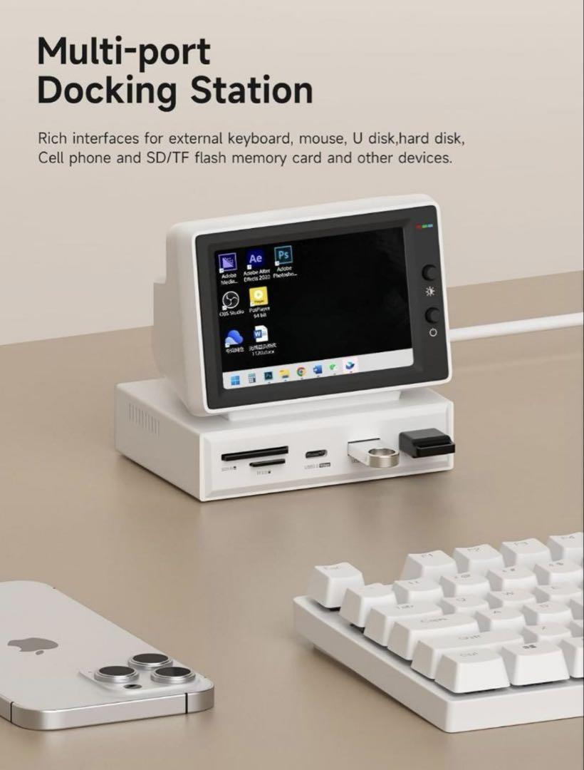 【新品】Hagibis 3.5インチ IPS ミニモニター ハブ搭載