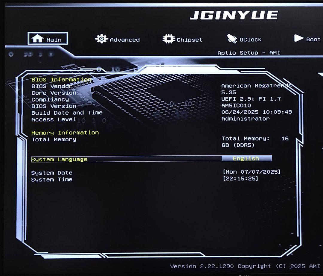 JGINYUE B650i Night Devil Mini-ITX Win11