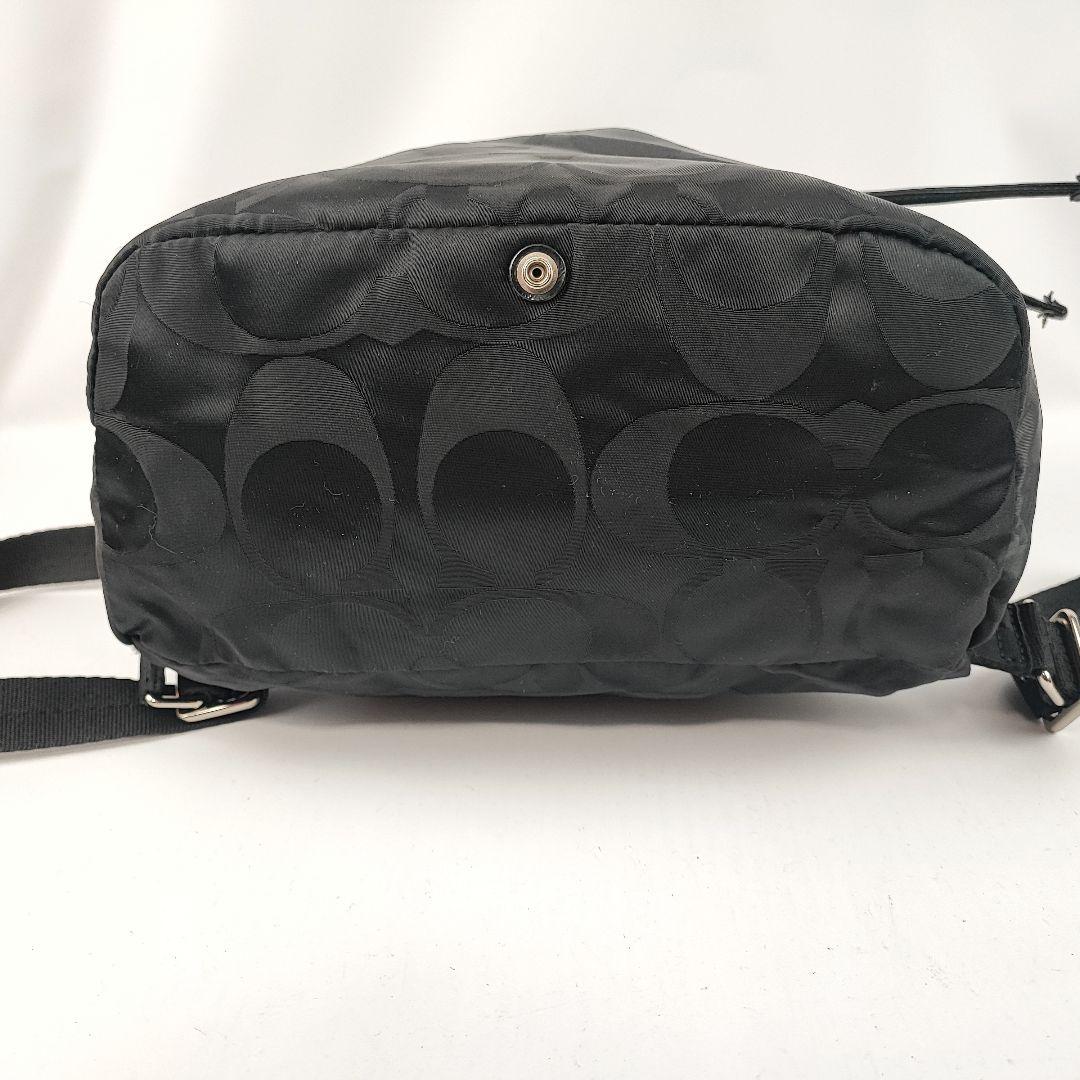 COACH　コーチ　リュック　シグネチャー　折りたたみ　ナイロン　ブラック