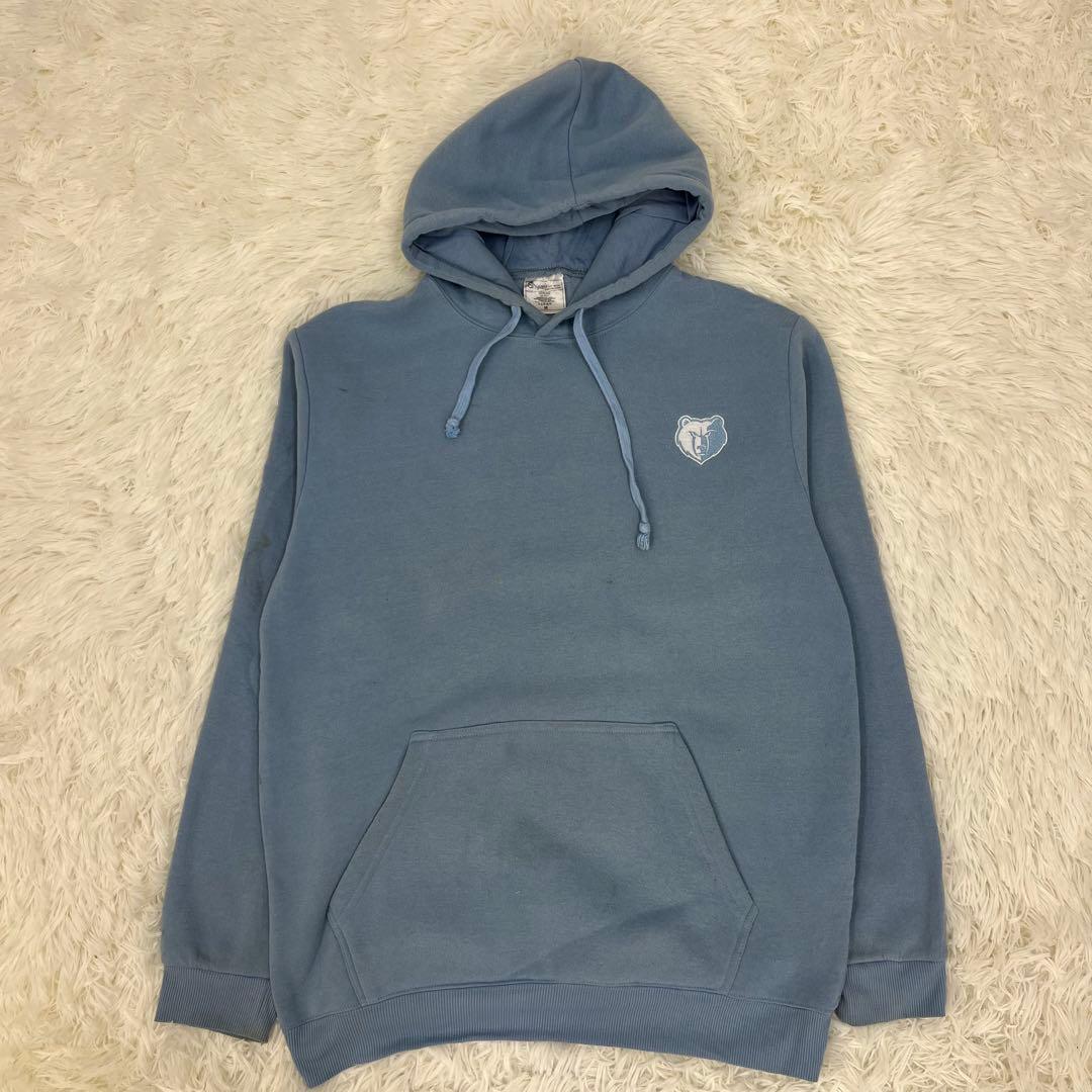 パーカー フード クマロゴパーカー ライトブルー Mサイズ メンズ 男女兼用 パーカー フード クマロゴパーカー ライトブルー Mサイズ メンズ 男女兼用