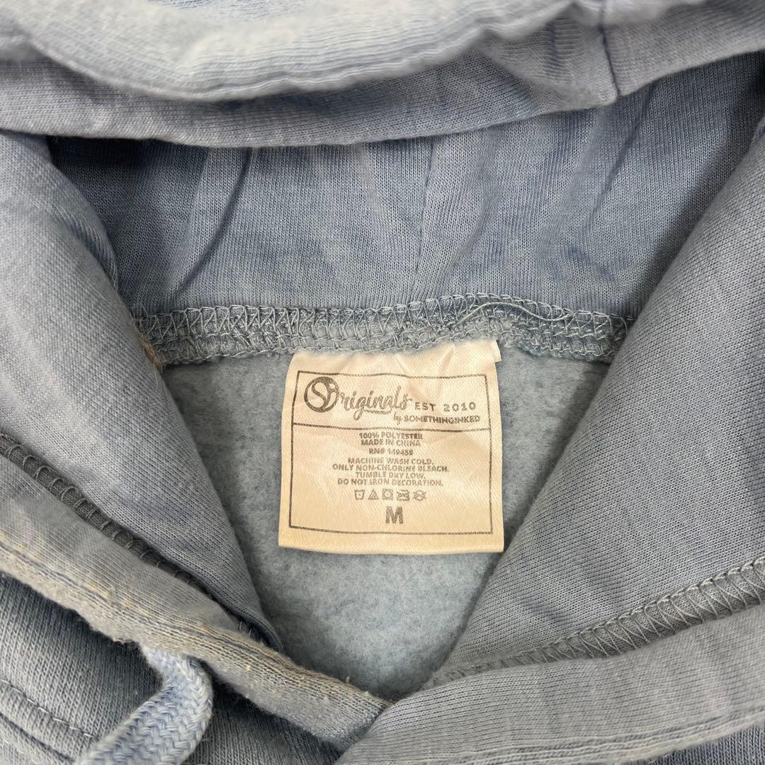 パーカー フード クマロゴパーカー ライトブルー Mサイズ メンズ 男女兼用 パーカー フード クマロゴパーカー ライトブルー Mサイズ メンズ 男女兼用