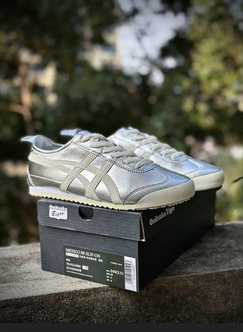 ONITSUKA TIGER ❤️MEXICO 66 Silver 24.5