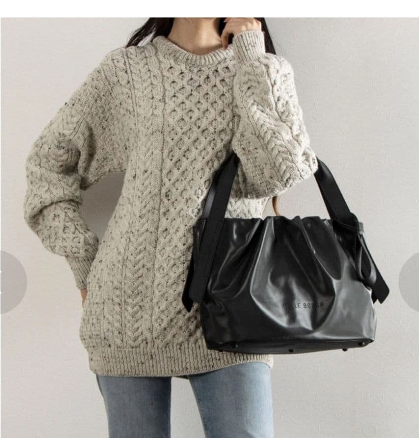 美品PELLE BORSA ペレボルサ チアーズ ショルダーハンドバッグブラック