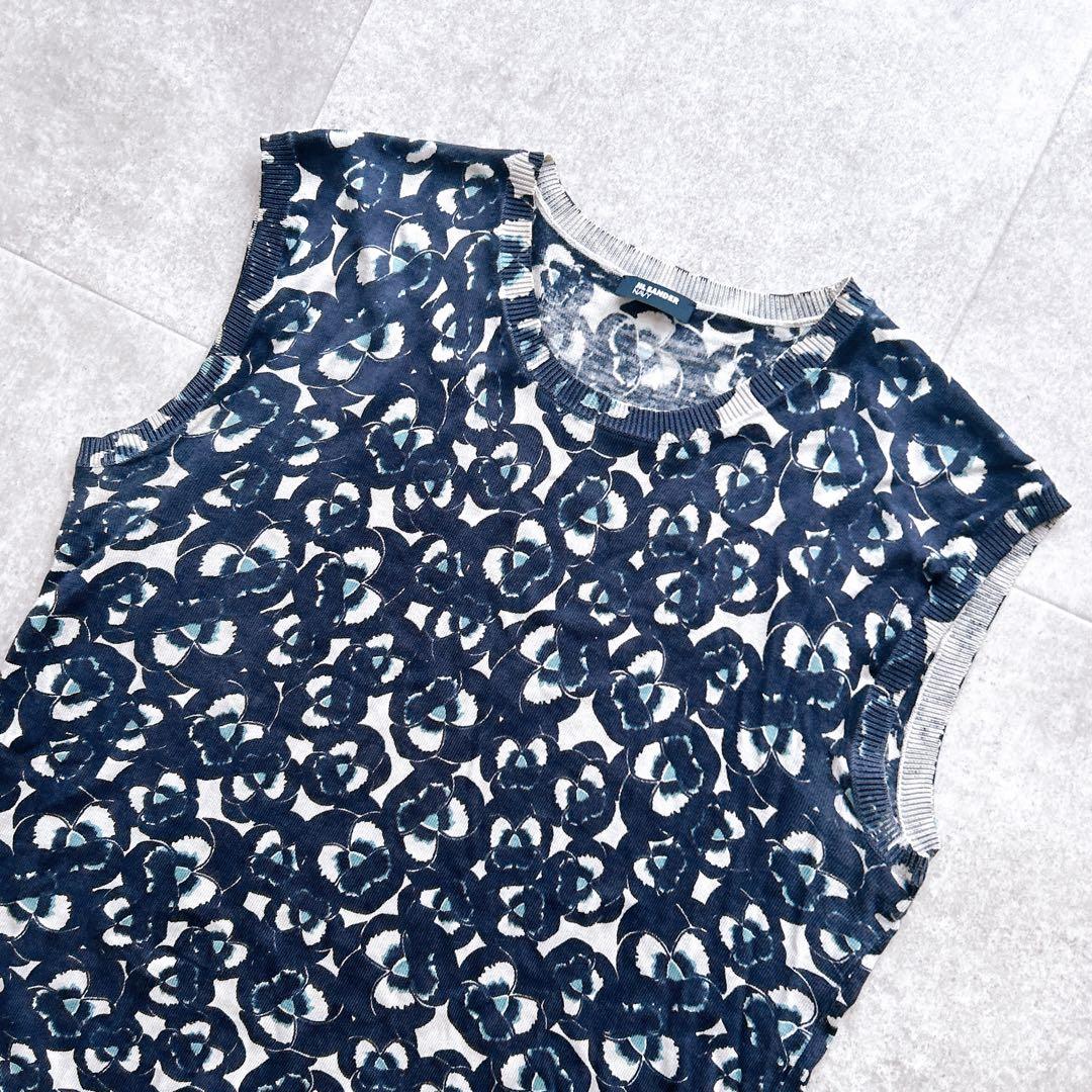 希少✨JIL SANDER NAVY アンサンブル パンジープリント シルク混