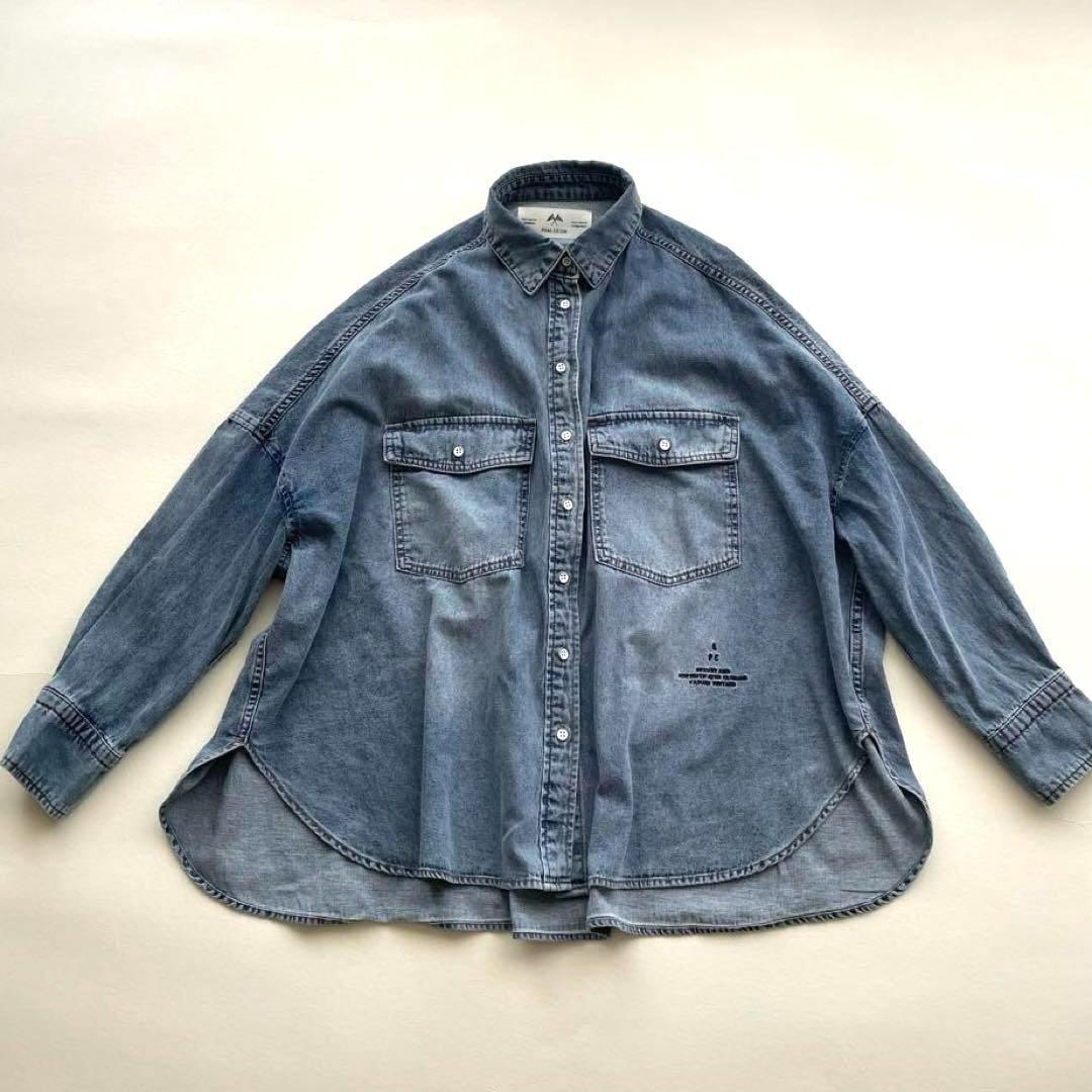 美品✨ピュアルセシン　ヴィンテージライクデニムシャツ　シンプル　カジュアルコーデ ヴィンテージライクデニムショート丈シャツ | PUAL CE CIN