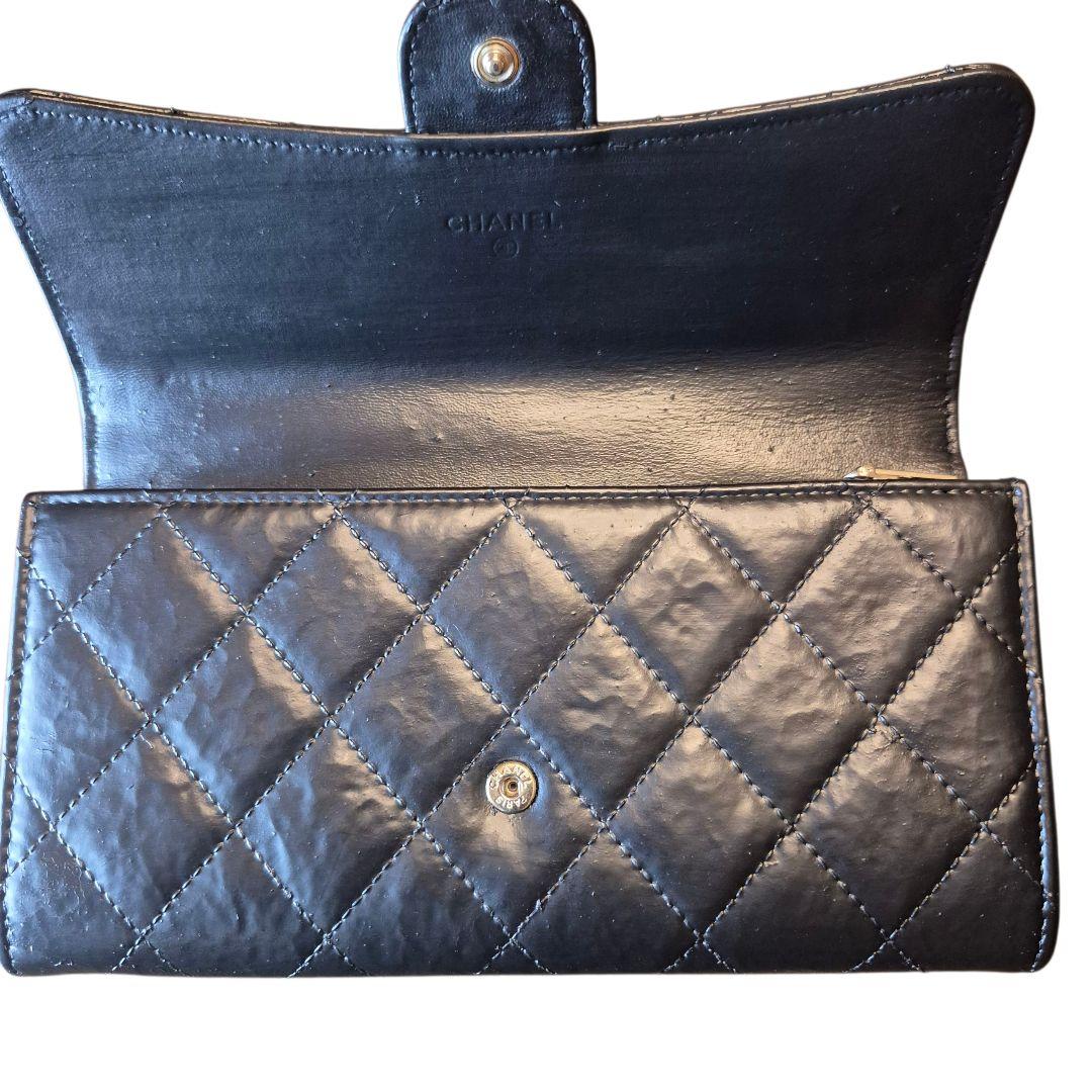 CHANEL シャネル マトラッセ ラムスキン 二つ折り長財布 レザー