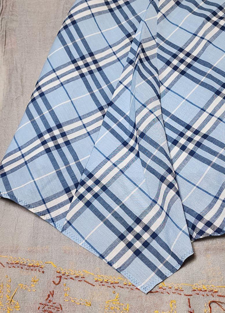 【BURBERRY 】涼しげな水色ノバチェック♡アシンメトリー可愛いスカート