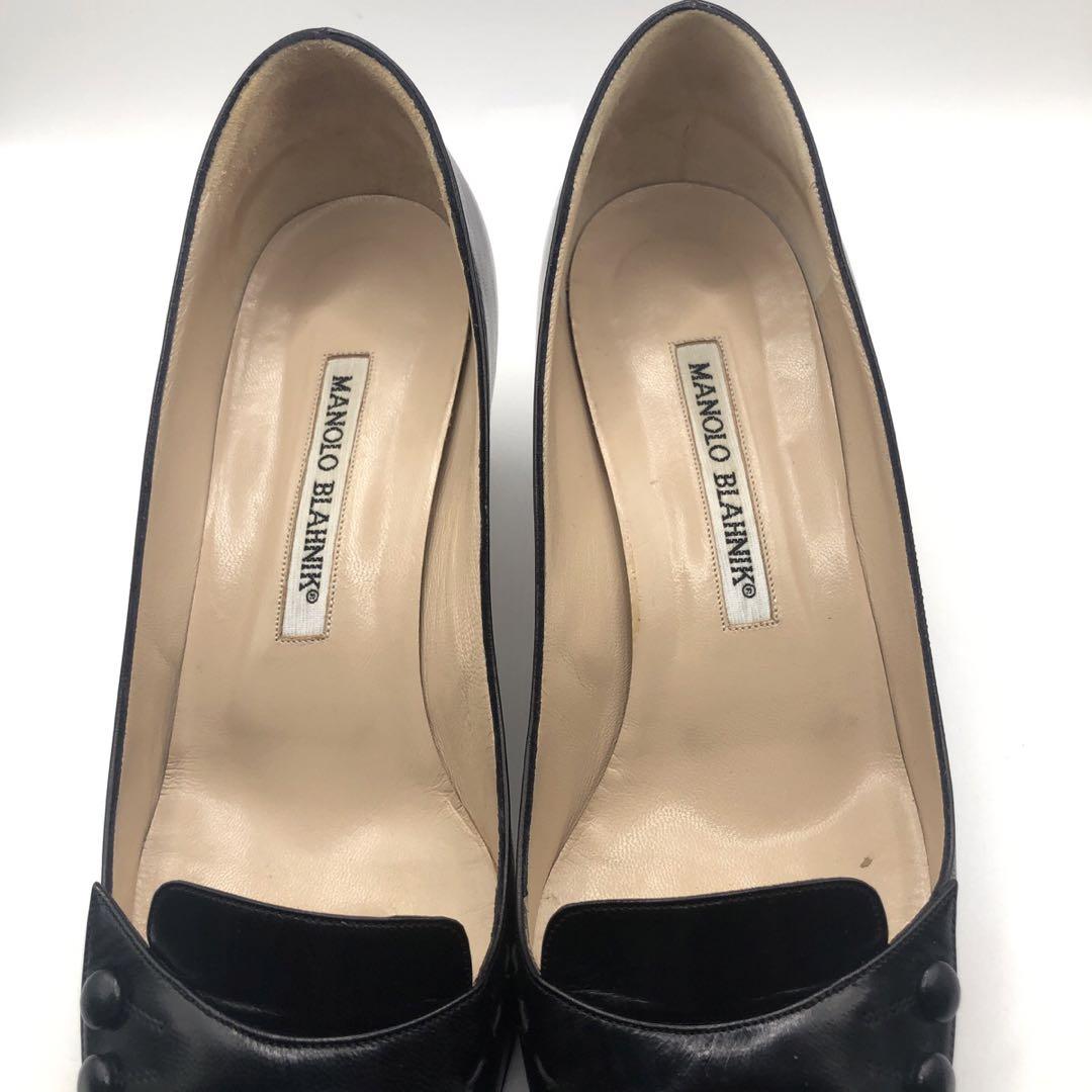 【美品】Manolo Blahnik マノロブラニク ブラック ハイヒール 38