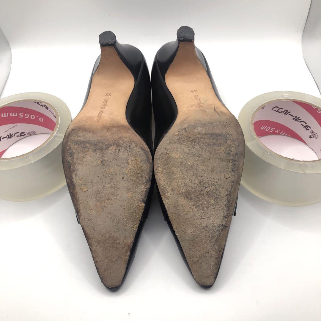 【美品】Manolo Blahnik マノロブラニク ブラック ハイヒール 38