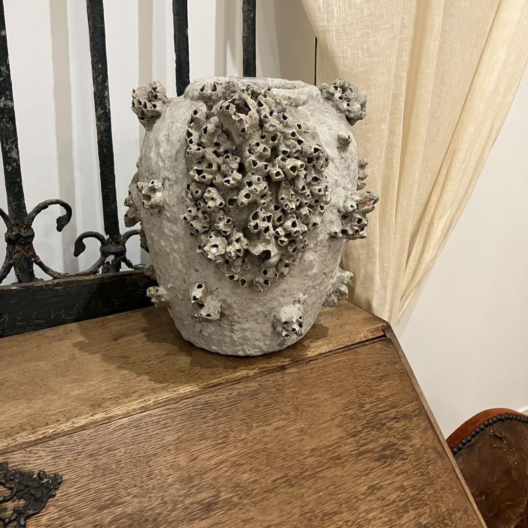 アンティークフラワーベース　花瓶　シェルポット