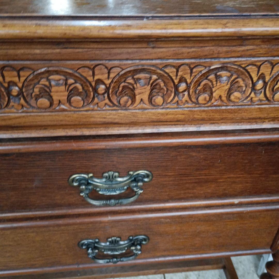 3727イギリスアンティーク調 ツイストレッグオークチェスト