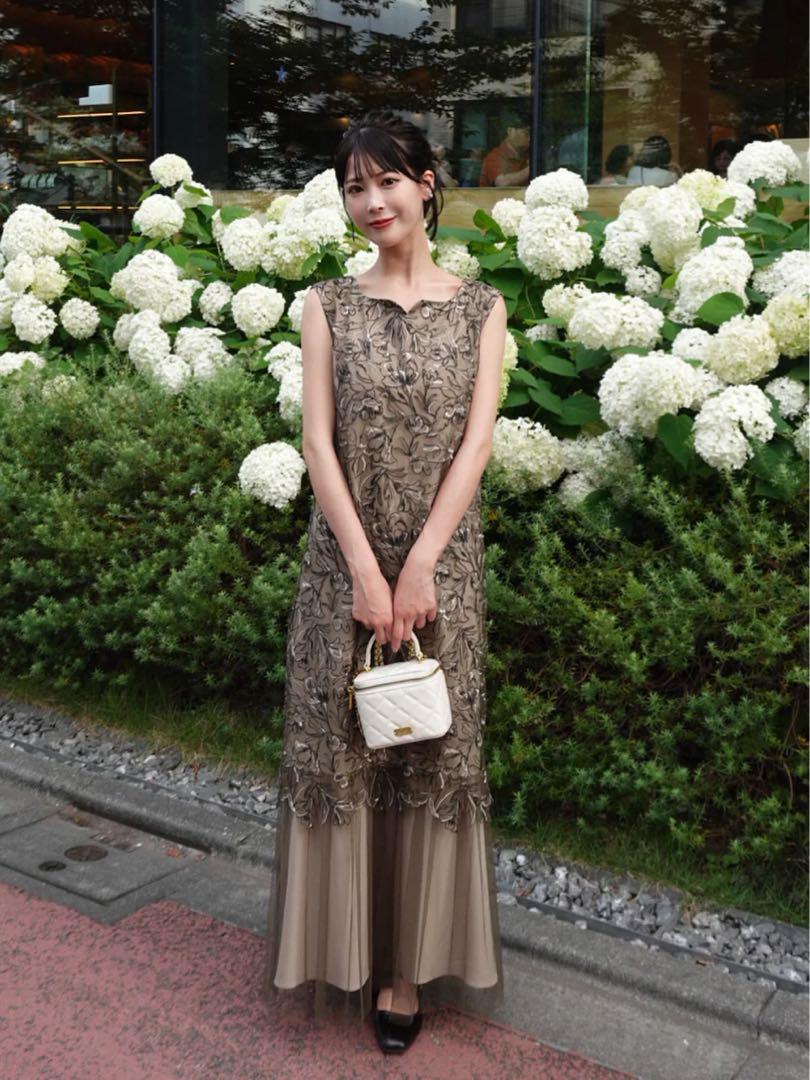 LE'RURE リルアー シアーAラインワンピース オケージョンドレス