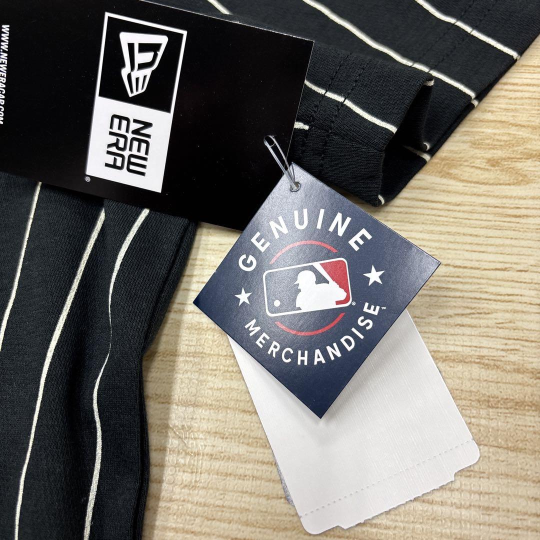 新品未使用NEW ERA LA DODGERS ブラックストライプ Tシャツ M