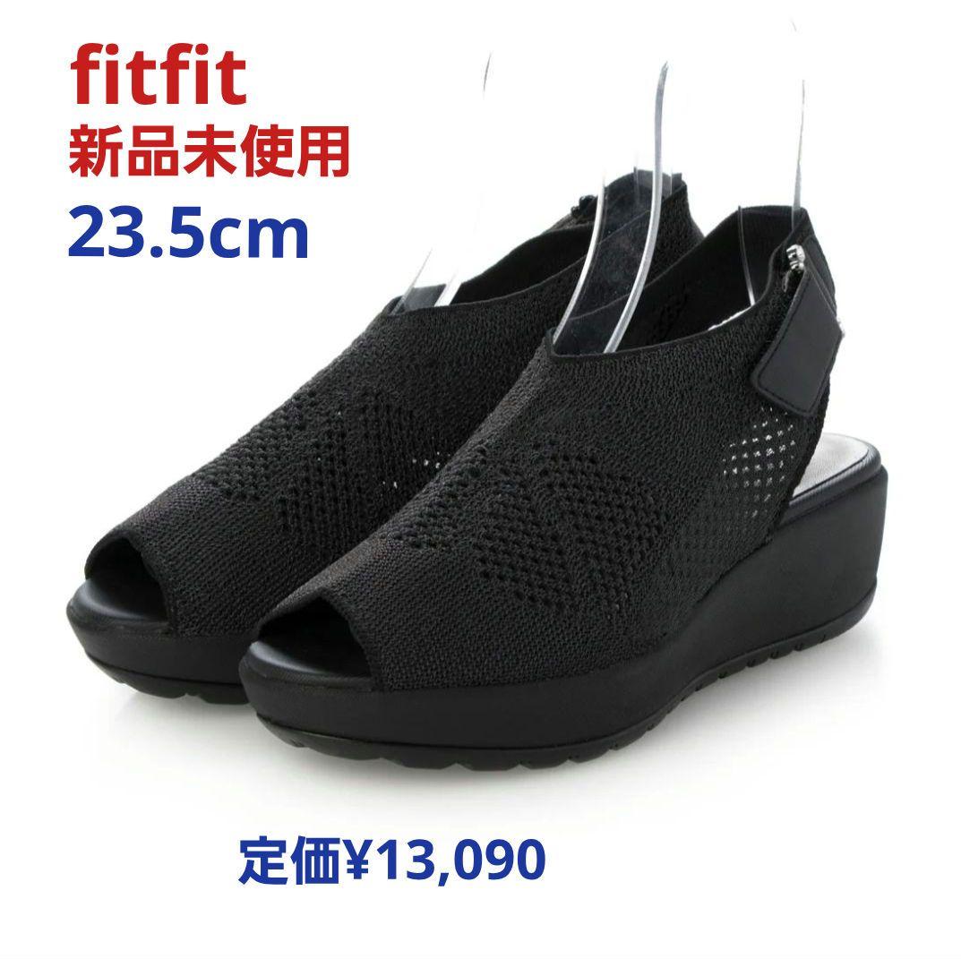 fitfit 新品未使用23.5cm ◆厚底シアーニットサンダル（ブラック）