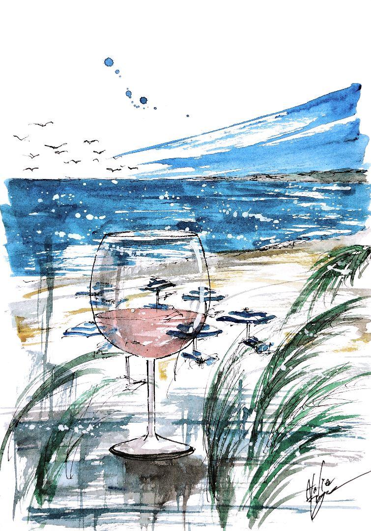 原画#3436 雨　凱旋門　パリ　フランス　水彩画　ドローイング　風景画　アート 絵画 フランス 風景画(街並み) 雨の凱旋門 インテリアアート額