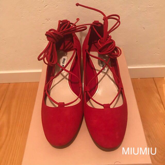 Miumiu レースアップシューズ