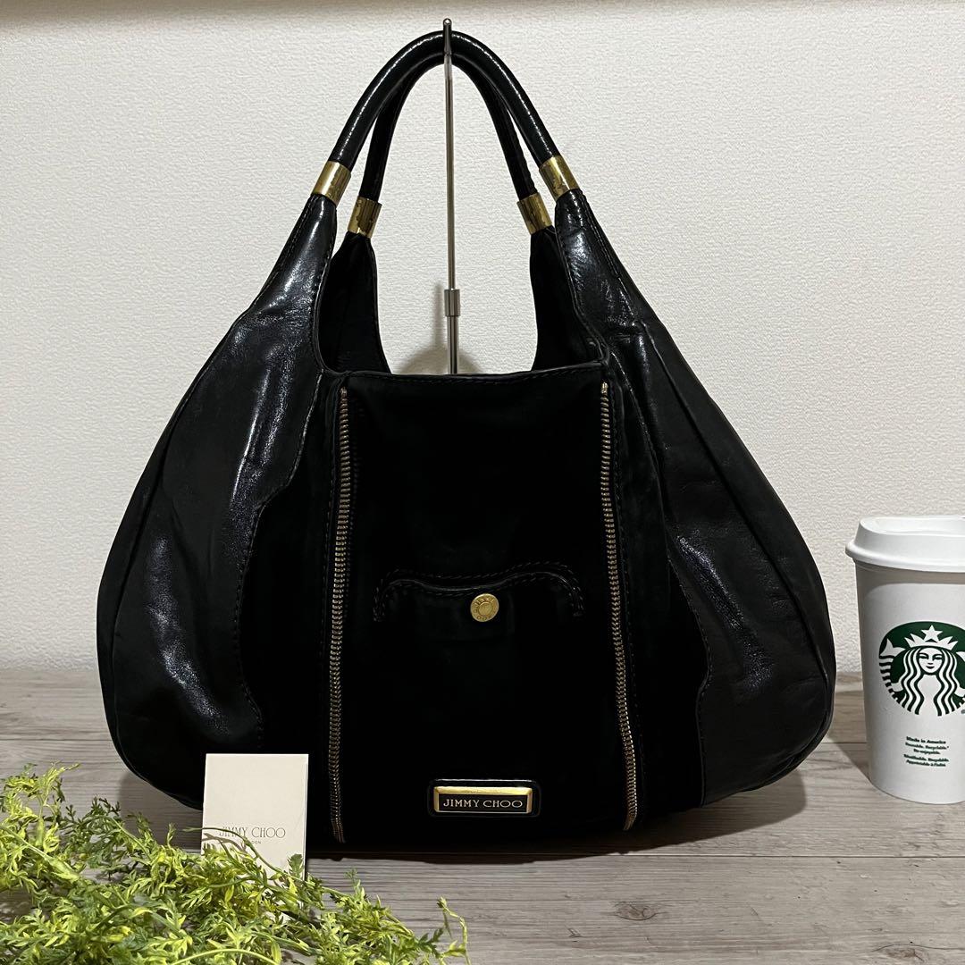 【美品工房】美品  JIMMY CHOO（ジミーチュウ）レザー ハンドバッグ
