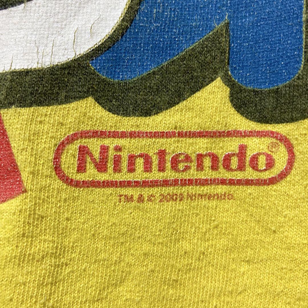 希少 MARIO Tシャツ マリオ スーパー VINTAGE 古着 L 黄色