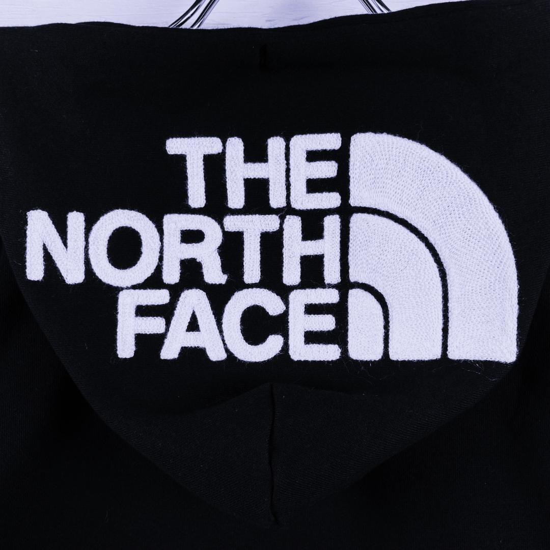 《希少　リアビュー》ザノースフェイス　裏起毛フルジップパーカー　ブラック　S☆