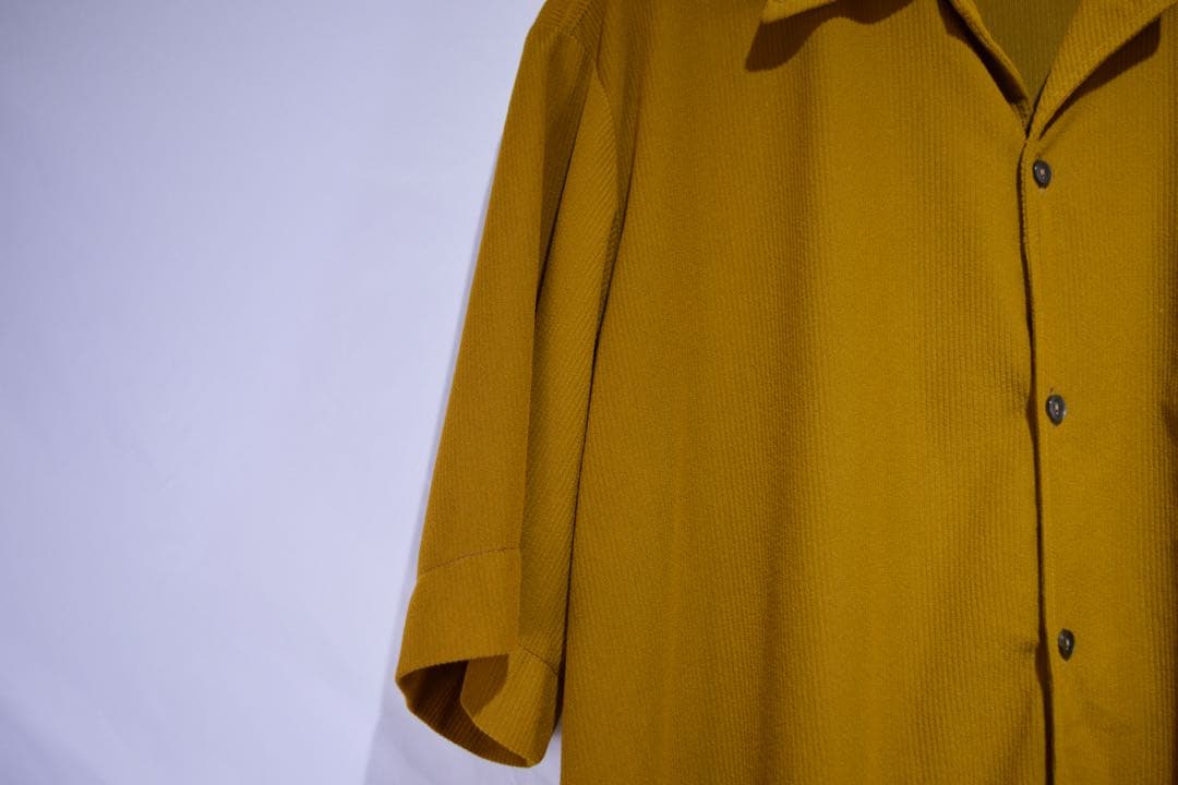 古着　コットンオープンカラーシャツ　ヨーロッパ古着　ビンテージ　70s 60s