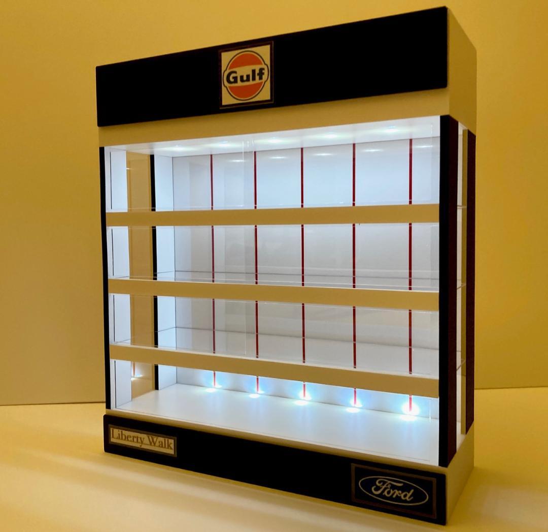 1/64展示28台可・BK.WH&RD・4層式 ディスプレーBOX/ネオジオラマ