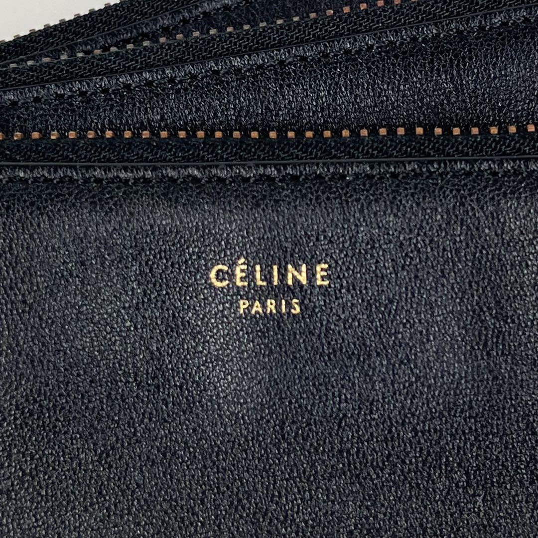 極美品✨セリーヌ トリオ ショルダーバッグ ブラック フィービー期 カード 極美品✨セリーヌ トリオ ショルダーバッグ ブラック フィービー
