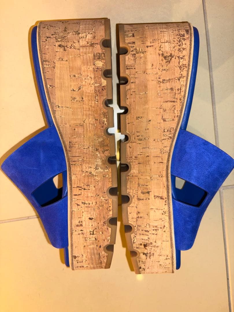 【新品未使用】HERMES サンダル　ブルー・オセアン