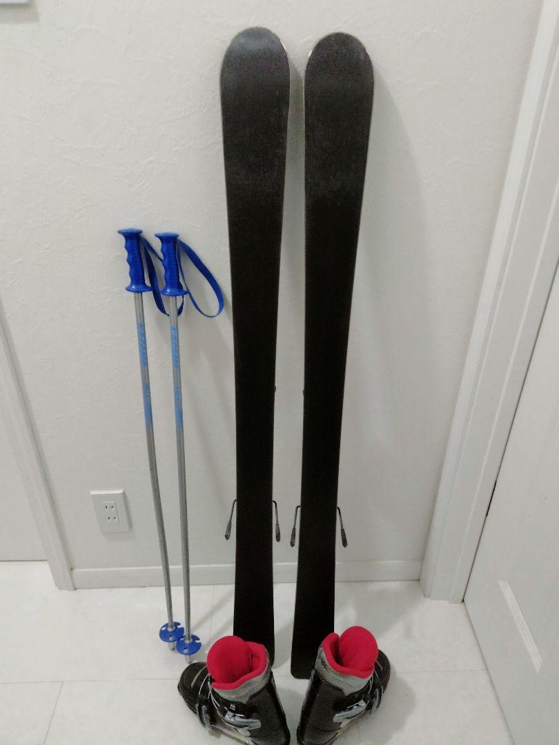 子供スキーセット スキー板120cm 靴21cm ストック90cm - スキー