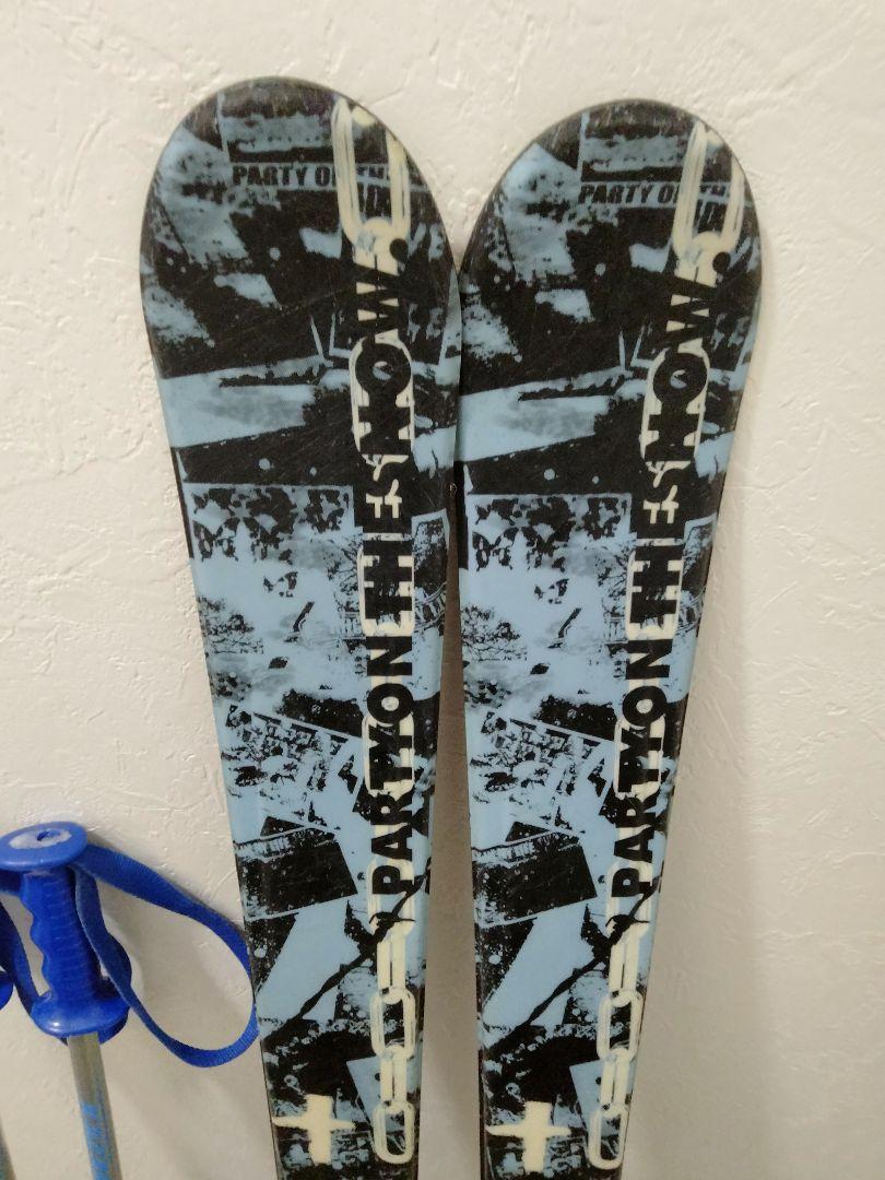 子供スキーセット スキー板120cm 靴21cm ストック90cm - スキー