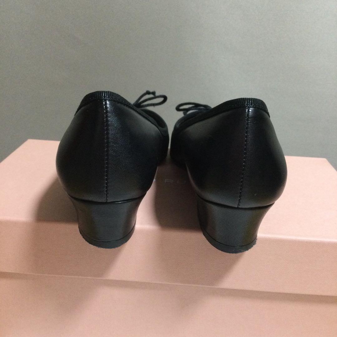 低価人気 美品ファビオルスコーニポインテッドトゥ黒色 ローヒールパンプス サイズ23cm QC4p8-m22012428534 大人気最新作