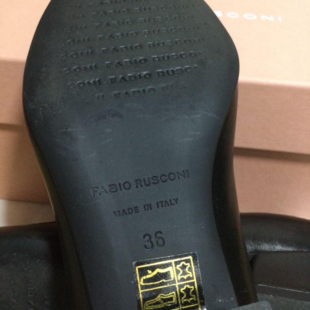 低価人気 美品ファビオルスコーニポインテッドトゥ黒色 ローヒールパンプス サイズ23cm QC4p8-m22012428534 大人気最新作
