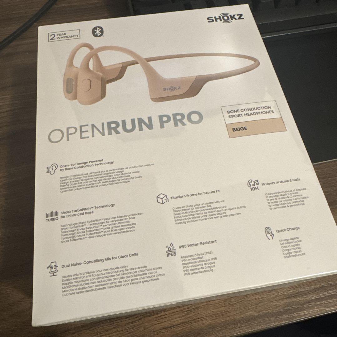 SHOKZ OPENRUN PRO 骨伝導イヤホン ベージュ