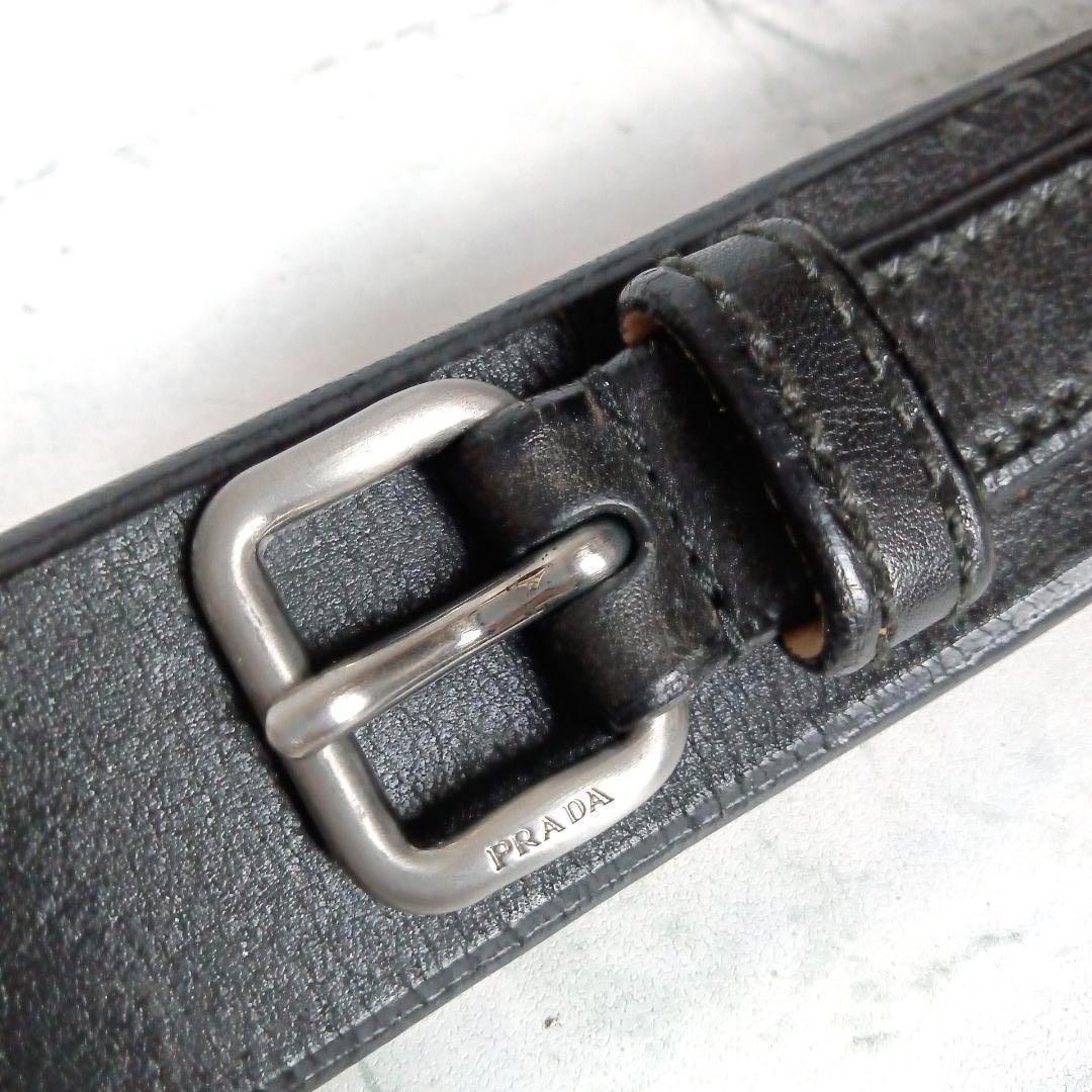 453 綺麗 プラダ PRADA 大きいベルト 革レザー