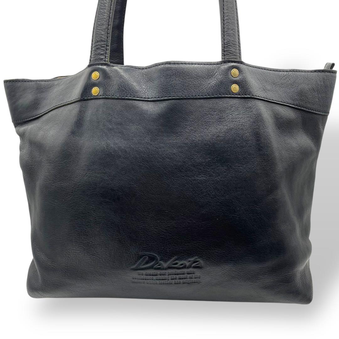 【SALE】 極美品 A4収納 黒 レザー 通勤 ビジネス トートバッグ ダコタ バッグ