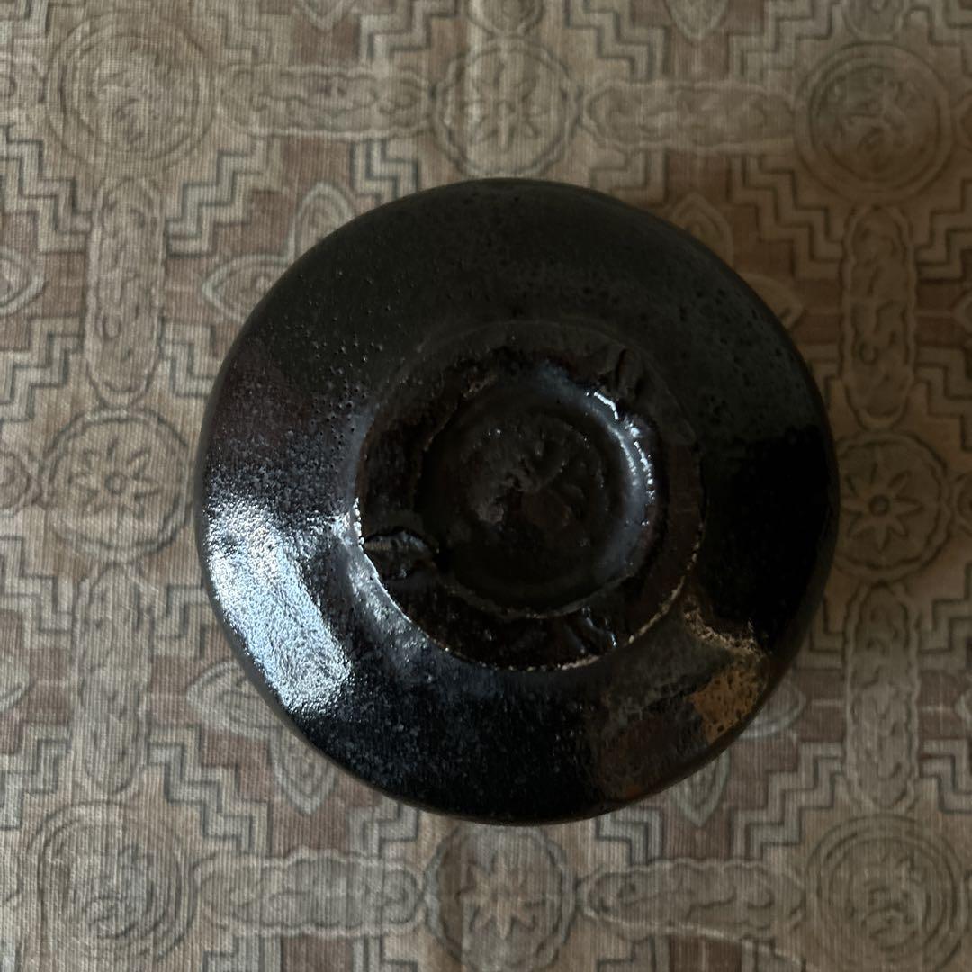 黒楽　抹茶碗　旅茶碗　茶道具　楽茶碗　アンティーク